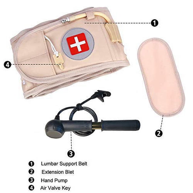 Decompression Back Belt Lumbar Spine Support for Lower Back Pain Relief - One Size Fits 29-49 Waist