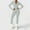 Gray, variant on Pyhlmscde One Piece Workout Outfit for Women Long Sleeve Zip Up Bodycon Jumpsuit