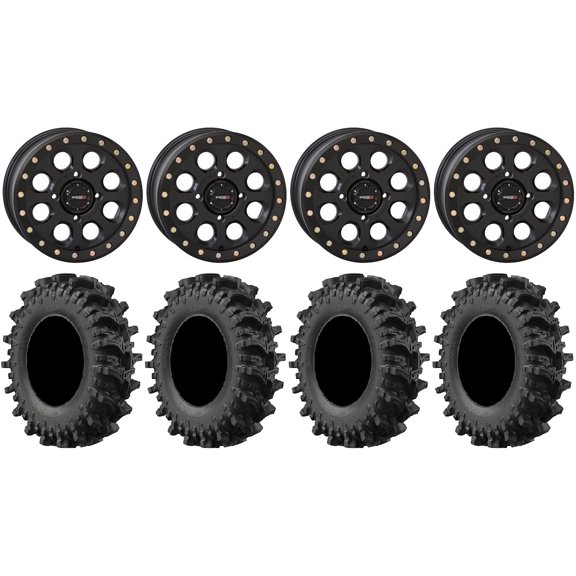 System 3 SB-7 14" Wheels Black (4 3) 30" MotoSlayer Tires Can-Am Commander Maverick Renegade Outlander Defender