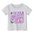 thumbnail image 4 of Chemises Filles Rentrée des Classes Imprimé Haut d'Été avec Manches Trois Quarts Hauts Enfants Filles Blanc 3 Ans-4 Ans, 4 of 4