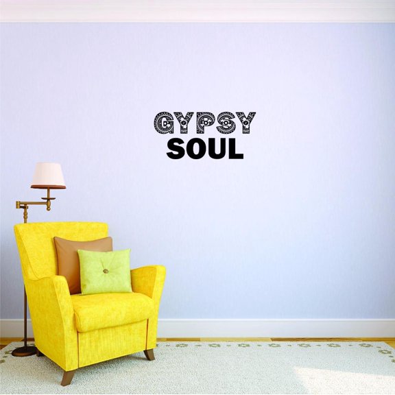 Custom Decals Gypsy Soul Wall Art Size: 6 X 20 Inches Color: Black