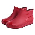 thumbnail image 6 of Xfvqtps Womens Ankle Rain Boots Waterproof PVC Boots for Rainy Garden Outdoor Slip on Round Toe Casual Wet Weather Shoes, 6 of 9