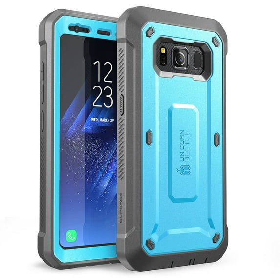 SUPCASE Galaxy S8 Active Case, Unicorn Beetle PRO, Rugged Holster Case with Screen Protector - Blue