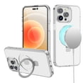 thumbnail image 2 of For Apple iPhone 14 (6.1") Transparent HQ Magnetic Ring Circle Stand with MagSafe Compatible Hybrid Dotted Edged Cover ,Xpm Phone Case [ Clear ], 2 of 5