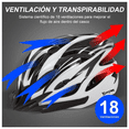 thumbnail image 2 of Set Casco De Bicicleta  Bloosom Adulto Ciclismo +gafas+mascara+bolso Blanco 58-63cm, 2 of 4