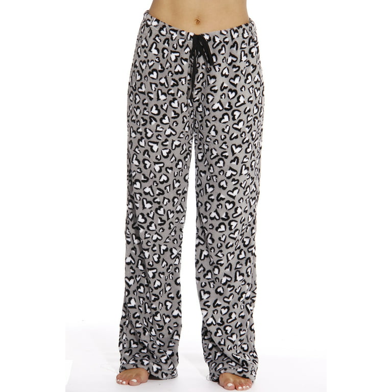 Women's Plush Pajama Pants - Petite to Plus Size Pajamas (Leopard, Medium)  