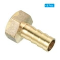 thumbnail image 3 of Uxcell Hose Barb Fitting Straight 10mm Barbed G3/8 Female Thread, 3 Pack Brass, Yellow, 3 of 6