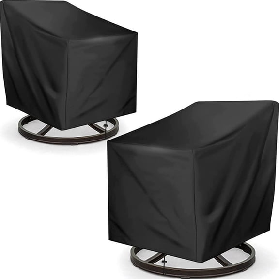 Soimiss Waterproof Chair Cover for Outdoor Swivel Lounge Chairs Black Polyester