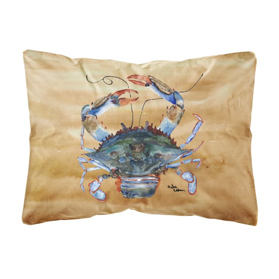 Carolines Treasures 8156PW1216 Crab Canvas Fabric Decorative Pillow, 12H x16W, multicolor