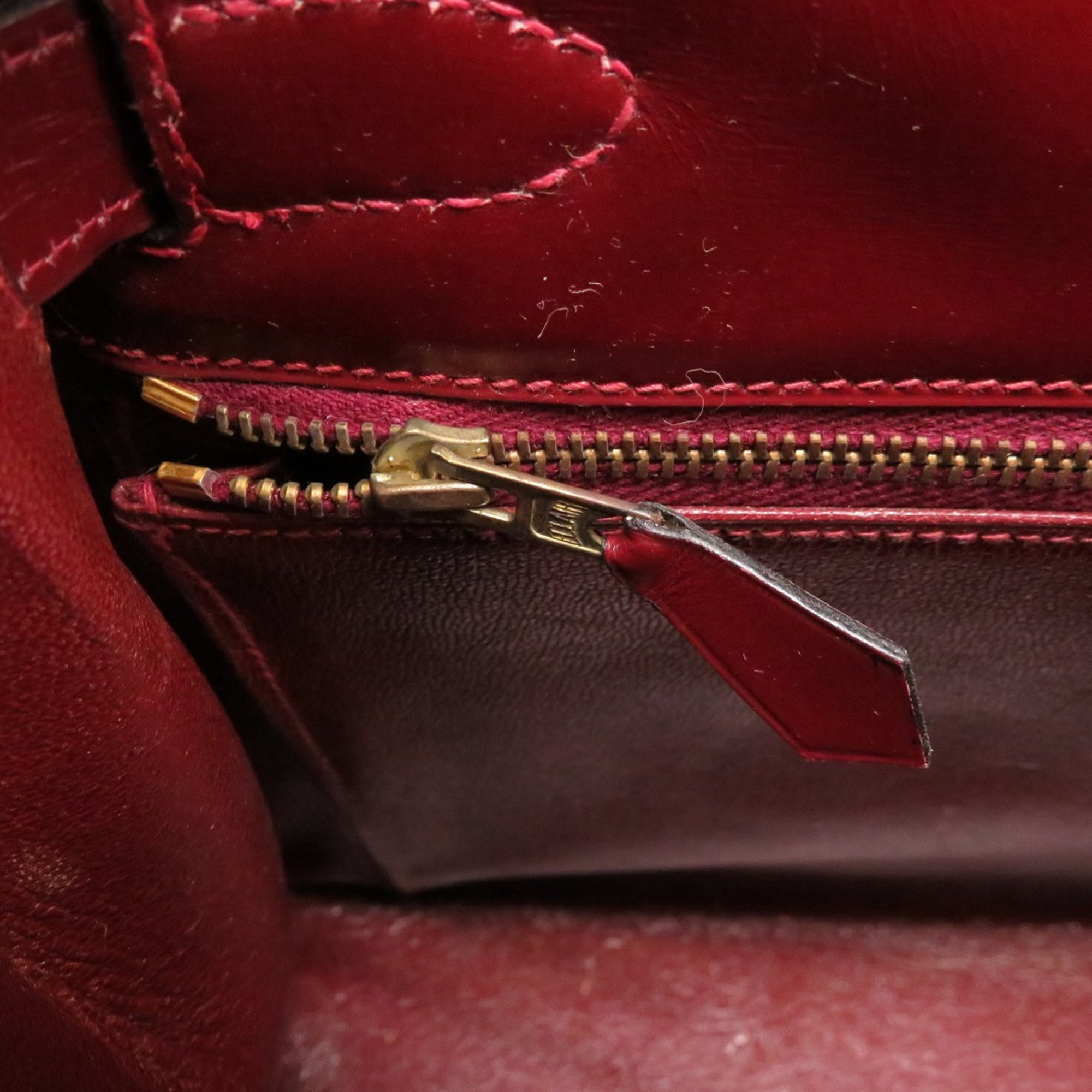 Hermès VINTAGE HERMES KELLY HANDBAG 28 RETURNS IN BURGUNDY BOX LEATHER  CROSSBODY BAG Dark red ref.784822 - Joli Closet
