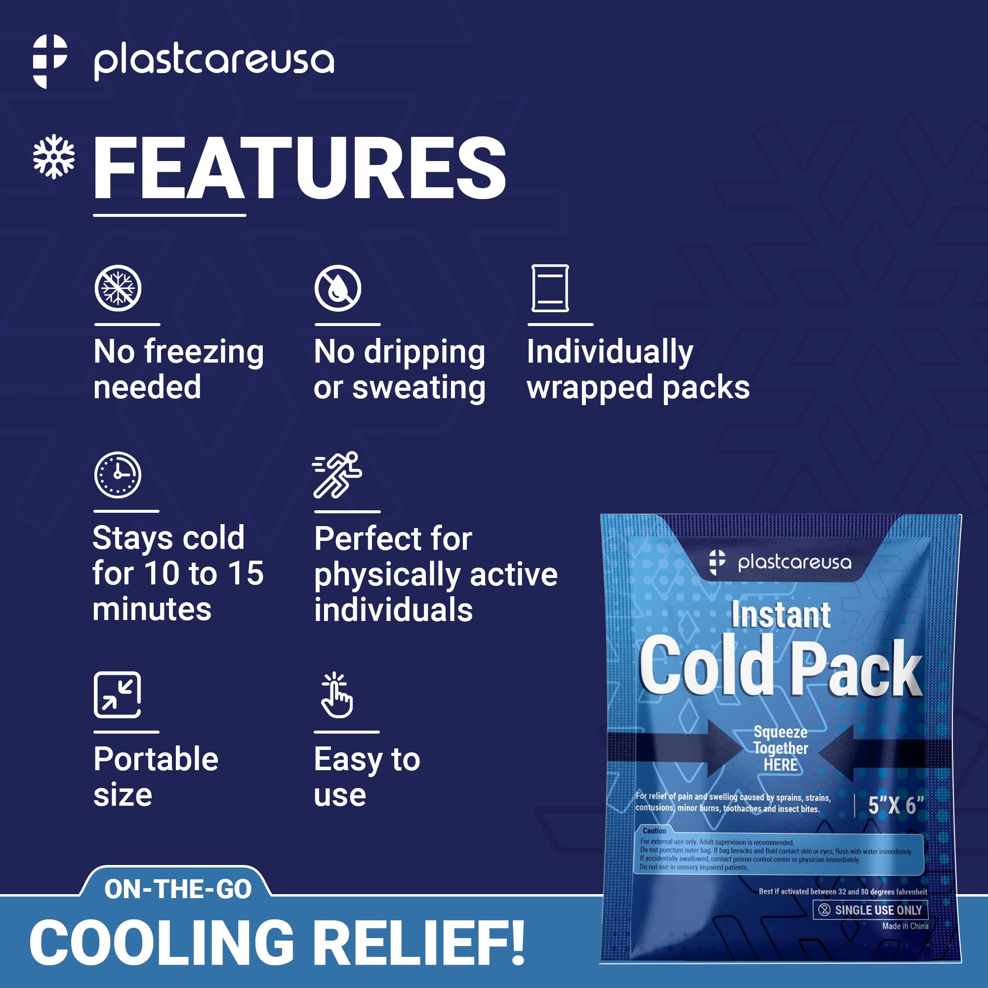 25 Pack 6" X 9" Disposable Ice Packs for Injuries, Swelling, Muscle & Joint Aches for Pain Relief