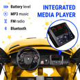 thumbnail image 6 of 24V  Lamborghini Aventador w/ Swappable Battery - Electric Car for Kids with 3 Speeds, Leather Seat, Remote, MP3 Music by Bluetooth, FM Radio, Rubber Tires (Yellow), 6 of 7