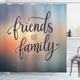 thumbnail image 1 of Ambesonne Saying Shower Curtain, Friends are Family BFF, 69"Wx75"L, Dark Blue Yellow Peach, 1 of 3