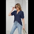 thumbnail image 2 of Camisas de Corta Abullonadas de Verano Azul Marino S, 2 of 8