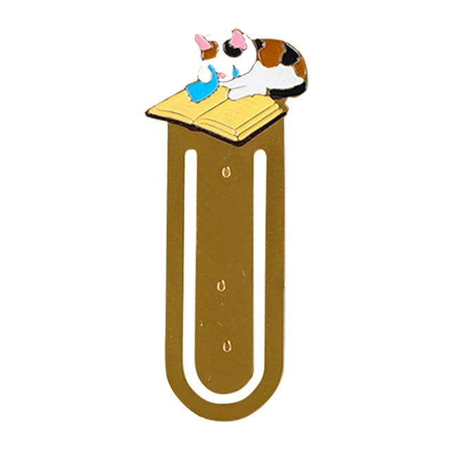 Xihbxyly Marcapáginas de Metal con Forma de Animal, Diseño Kawaii, Práctico y Portátil, Ideal para Papelería, Manualidades, Regalos, Material Escolar y Decoración Navideña. Tamaño: 7 X 3 Cm.