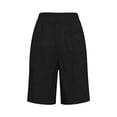 thumbnail image 5 of Only Moment Womens Lightweight Shorts Bamboo Nodes Cotton Hiking Cargo Bermuda Shorts Lightweight Knee Length Capris for Summer Travel Fishing Biker Shorts Black,XL, 5 of 7