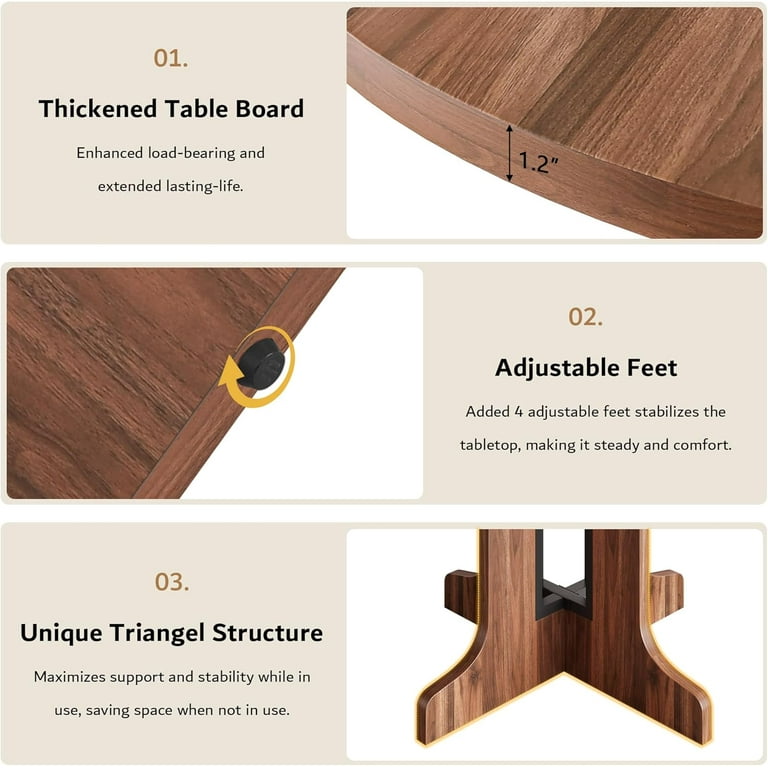 iPormis 59" Extendable Oval Dining Table, Walnut photo 5