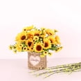 thumbnail image 1 of Helianthus De Bouquet De Girasol Artificial Para Decoración De Hoteles Hogar - Amarillo Soledad Ramo de Girasol Artificial, 1 of 10