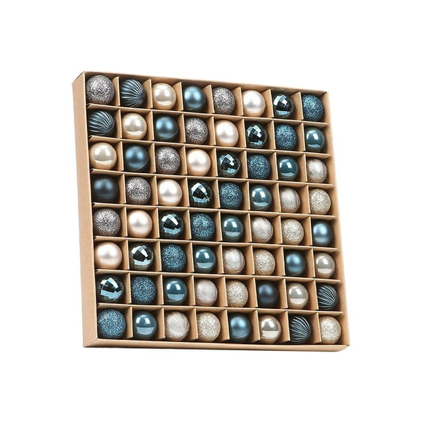 Adornos de Bolas de Navidad BLESIY 64 piezas Colgantes azul y dorado