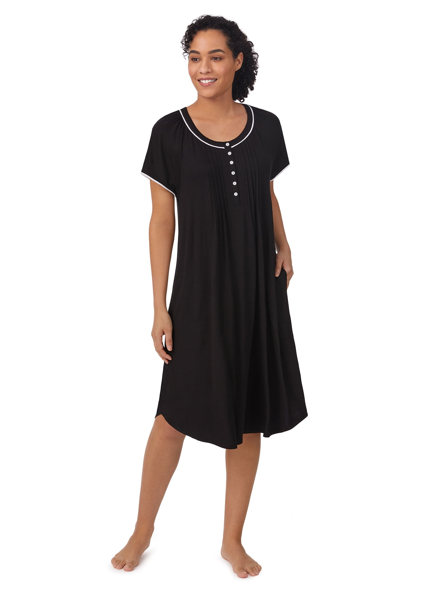 Aria Women's Raglan Sleeve Scoop Neck 40" Nightgown, Sizes XS to 5X