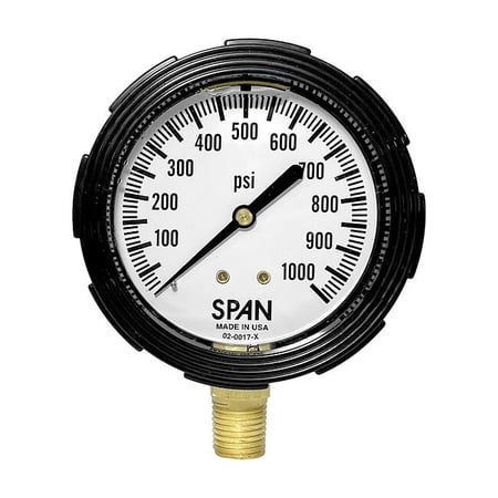 Span Pressure Gauge,3-1/2" Dial Size LFS-220-1000-G