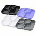 thumbnail image 3 of ABCISI Divided Plates for Adults, Reusable 4-Compartment Portion Control Dinner Plates, Unbreakable Plastic Meal Prep Trays for Home, Camping and Parties, 4 Pcs, 3 of 11