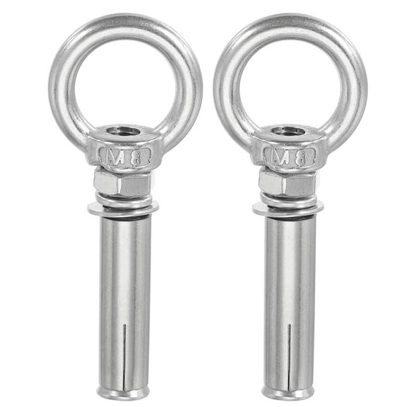 Concrete Eye Bolt Expansion Eyebolt M8x60mm Expansion Lifting Bolts Ring Screw Eye, Silver 2 Pcs