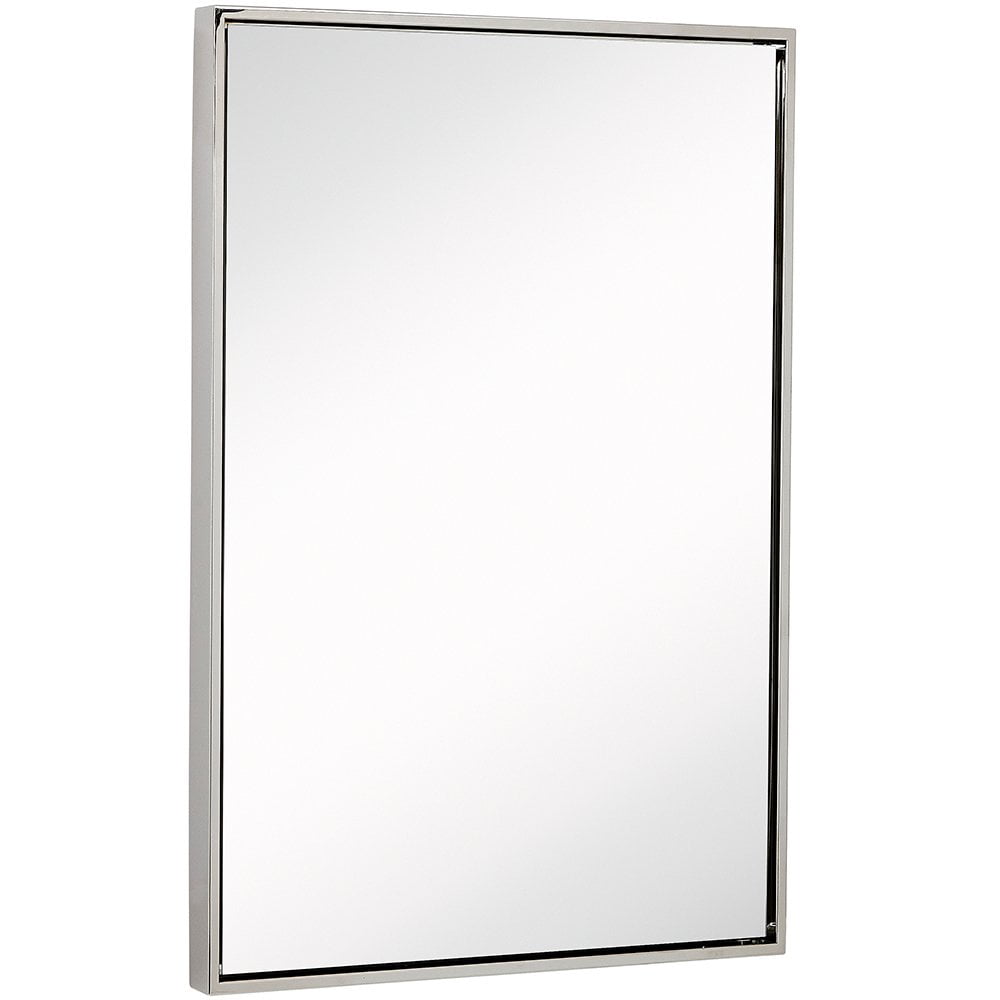 Hamilton Hills Clean Large Modern Polished Nickel Frame Wall Mirror Contemporary Premium Silver