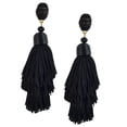 thumbnail image 1 of Moda Lindo Bohemio Cuelga Los Pendientes Chica Flecos Decoración De Negro jinwen Pendientes con borlas de hilo con flecos, 1 of 7