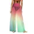 thumbnail image 6 of dazeni Women's Sun Protection Cover Up Beach Pants Tie Dye Sheer Mesh Wide Leg Palazzo Pants High Waist Bikini Botton Y2k Swimsuit Coverups Multicolor Large, 6 of 7
