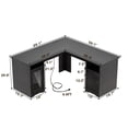 thumbnail image 5 of Homieasy L Shaped Desk with Drawer, 60 Inch Computer Desk with Power Outlet & USB Charging Port, Large Corner Desk with File Cabinets, 2 Person Sturdy Executive Desk with Storage Cabinet, Black, 5 of 8