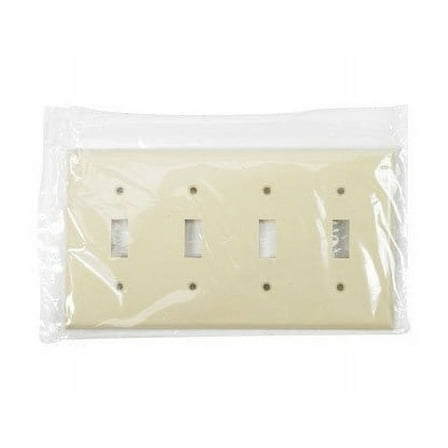Cooper Wiring Devices 2154V 4-Gang Toggle Switch Wall Plate, Standard Size, Thermoset Plastic, Ivory