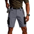 thumbnail image 2 of Dwellite Cargo Short for Men 2026 Outdoor Durable Hiking Shorts Summer Stretch Waist Knee Length Short with Zipper Pockets Gray 2XL, 2 of 9