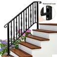 thumbnail image 4 of IVV Step Handrail Fit for 4 or 5 Steps, Galvanized Iron Handrail for Outdoor Steps, Matte Black Stair Railings with Installation Kit, 4 of 9