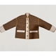 thumbnail image 5 of Chaquetas para Mujer, , Ligeras, Acolchadas, de Larga, Estilo Motero, con Bloques de Color Marrón L, 5 of 9