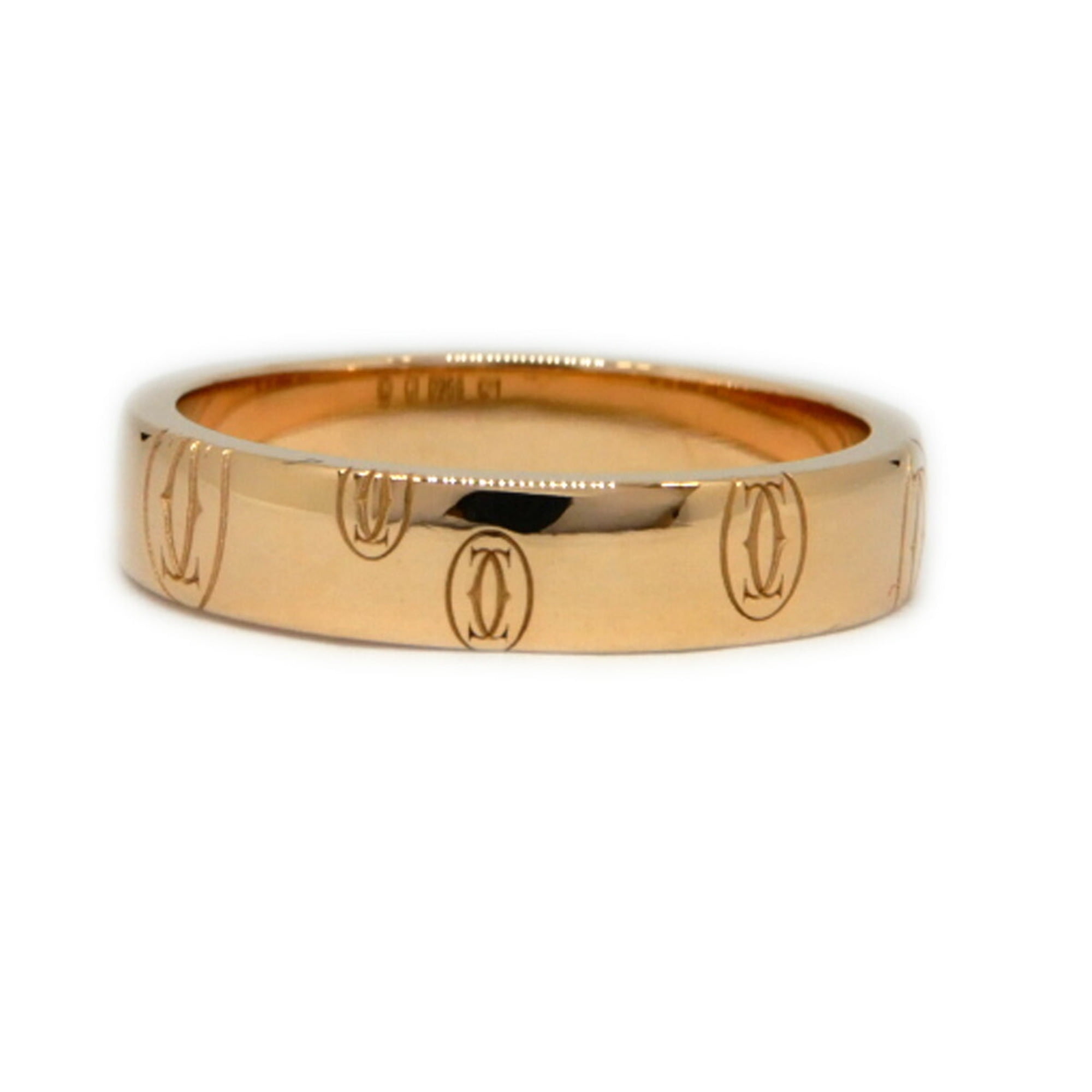 Authenticated Used Cartier K18PG Happy Birthday Ring #50 4.4g