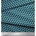 thumbnail image 3 of Soimoi Blue Cotton Duck Fabric Triangle Geometric Print Fabric by the Yard 42 Inch Wide, 3 of 3