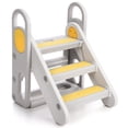 thumbnail image 1 of Foldable Step Stool for Bathroom Sink, Toddler Adjustable 3 Steps Stool with Handles, Kids Step Stool for Kitchen Counter, Toilet Potty Training, Anti-Skip Nursery Stepping Ladder Standing, 1 of 7