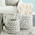 thumbnail image 5 of CosmoLiving by Cosmopolitan 17", 12"H Gray Fabric Handmade Storage Basket with Handles, 2-Pieces, 5 of 15