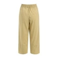 thumbnail image 5 of GEWSEY Capris for Women Casual Summer Loose Comfy Drawstring Wide Leg Capri Pants with Pockets (Khaki, XXL), 5 of 6
