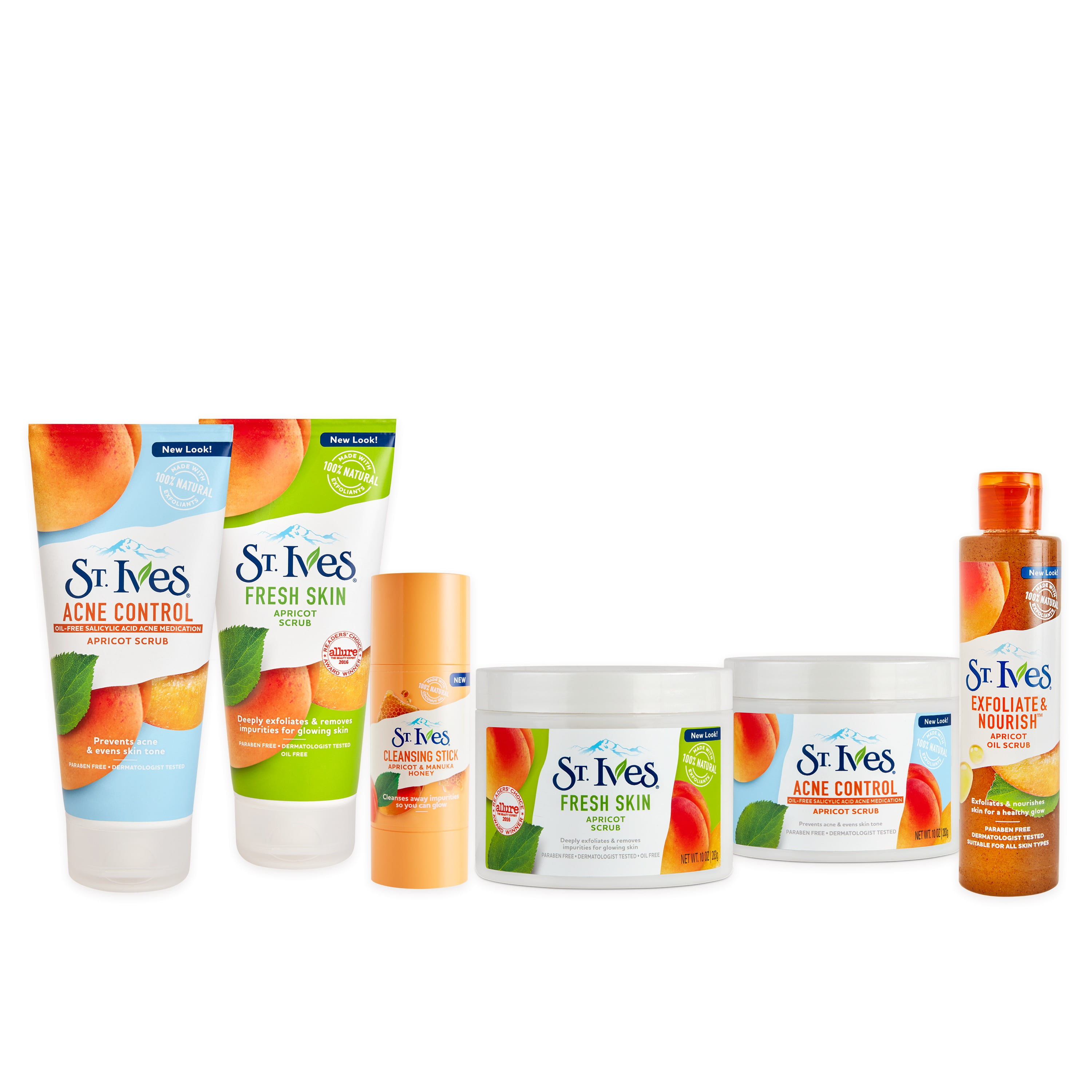 St. Ives Fresh Skin Exfoliating Face Scrub, Apricot Facial Exfoliator 6 oz - 4 Pack