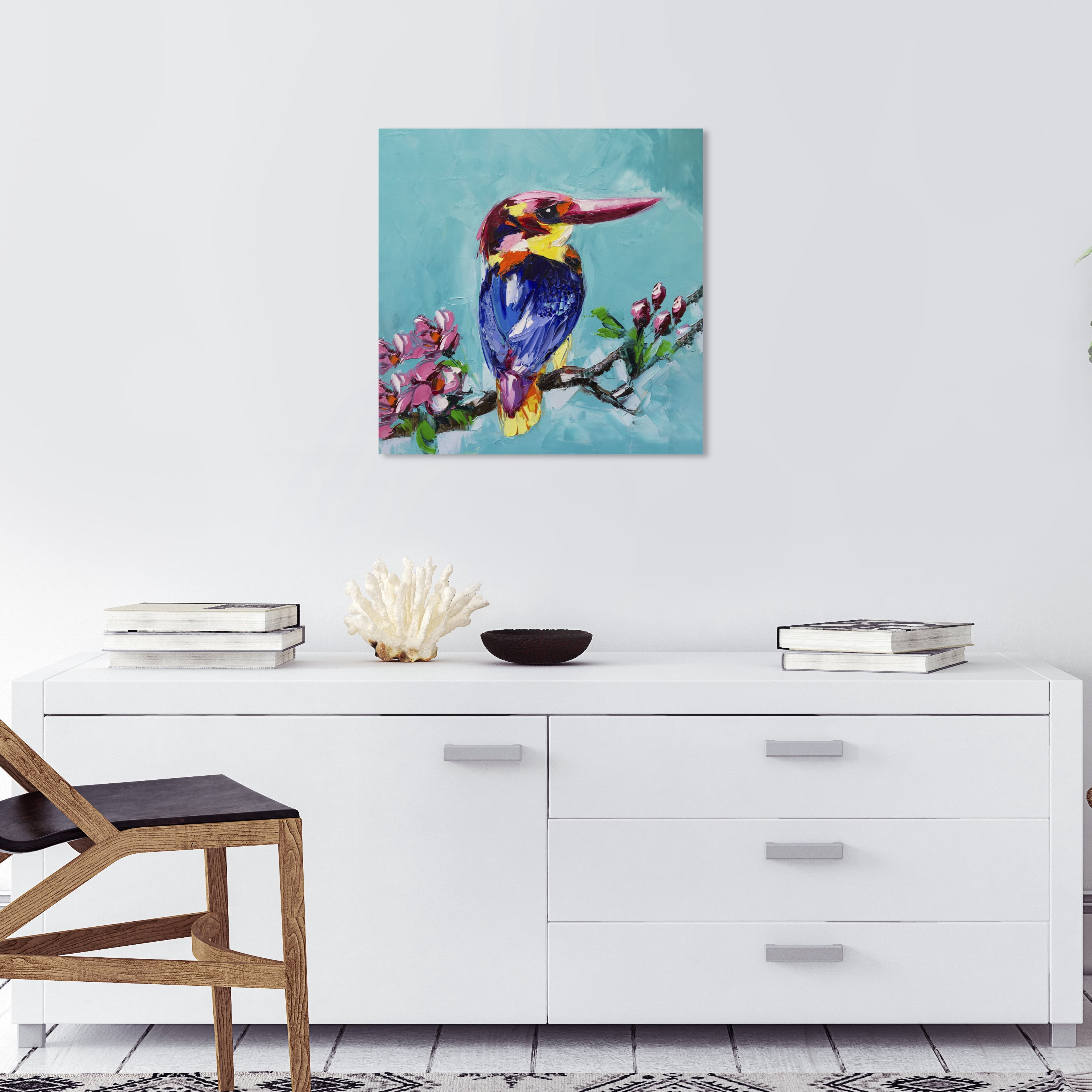 Wynwood Studio Paradise Song Bird 2 Animals Wall Art Canvas Print Blue 20x20