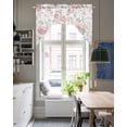 thumbnail image 4 of Pink Rose Swag Valances for Windows, Small Curtains Drapes, Modern Simple Romantic Flowers Floral Leaves Kitchen Window Curtains Over Sink Window Treatment Valance for Bedroom/Bathroom 56"x36", 4 of 5