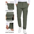 thumbnail image 3 of SPECIAL MAGIC Men's Cargo Hiking Pants Lightweight Quick Dry Water Resistant Jogger Pants with Stretch Fabric and Multi Pockets, 3 of 6