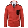 thumbnail image 3 of PNTUTB Mens Quarter Zip Knitted Pullover Sweater Casual Stand-up Collar Winter Warm Sweaters with Pocket, 3 of 5