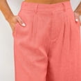 thumbnail image 4 of 10" Inseam Bermuda Shorts Knee Length Linen Wide Leg Elastic Waist Stretch Flowy Shorts Mid Rise Lightweight Trendy Summer Casual Long Shorts with Pockets Pink XL, 4 of 7