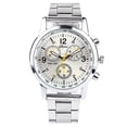 thumbnail image 2 of Deyuer Fashion Men Round Sub-dials Decor Alloy Band Analog Quartz Wrist Watch Gift, 2 of 8