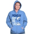 thumbnail image 3 of Sleepy Smurf Monday Got Me Like Funny Zip Up Hoodie Men's Women's Brisco Brands 4X, 3 of 6