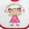 thumbnail image 4 of Inktastic My Granny Loves Me Girls Baby Bib, 4 of 4