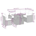 thumbnail image 2 of vidaXL 6 Piece Patio Sofa Set with Cushions Gray Poly Rattan, 2 of 4